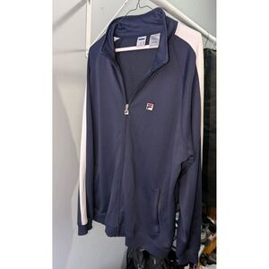 Fila Men's Full Zip Track Jacket Blue White Size XXL Streetwear